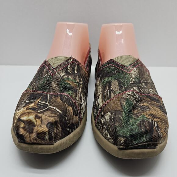 Bobs Skechers Womens 7 Shoes Slip On Camo Woods Loafers Leather Soles Canvas - Picture 3 of 6